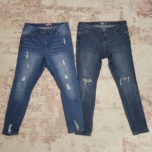 Wax Jean & Old Navy Dark Wash Distressed Bundle - 14